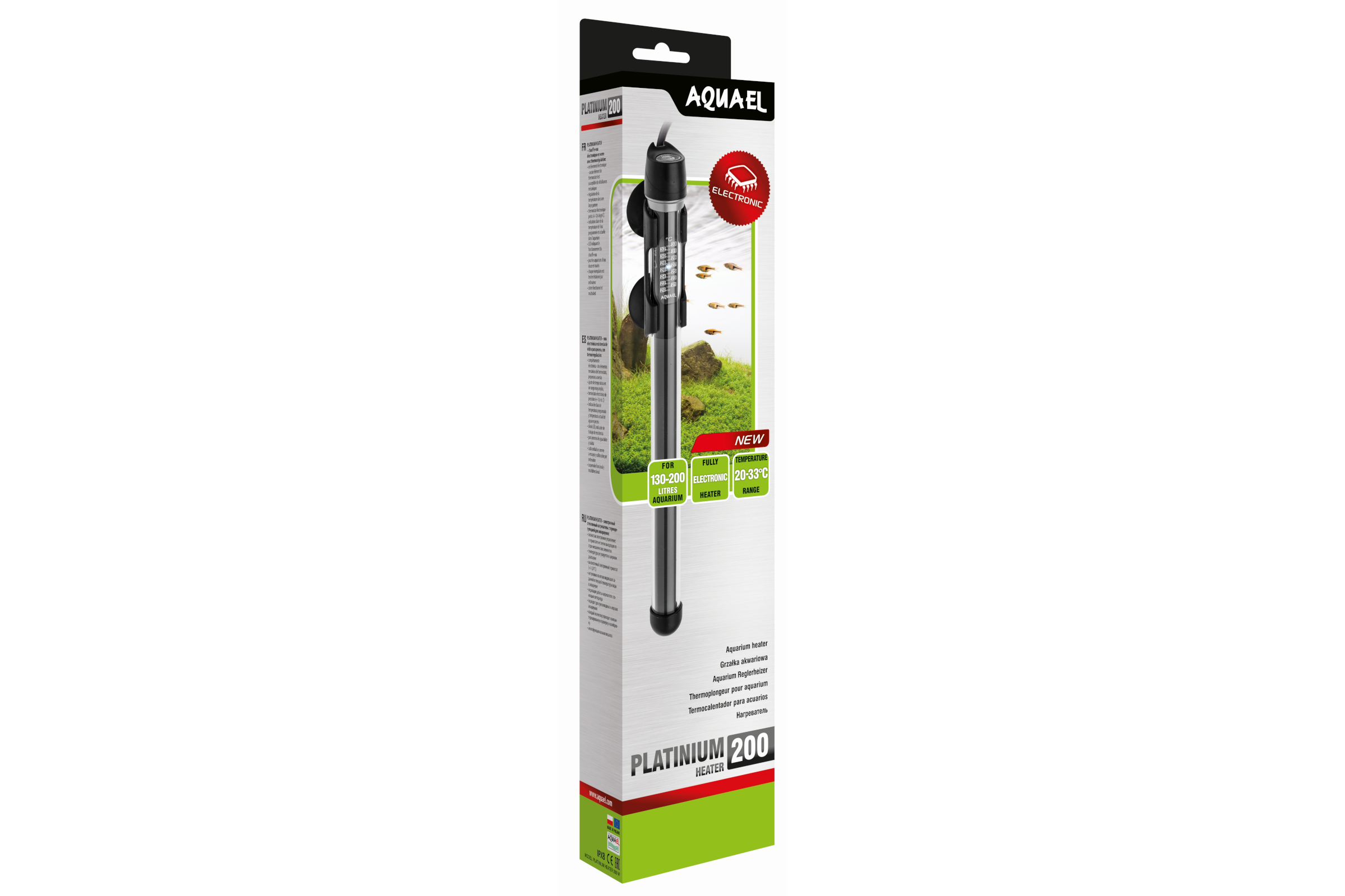 Aquael Platinium Heater, Glas-Heizstab, 200 W